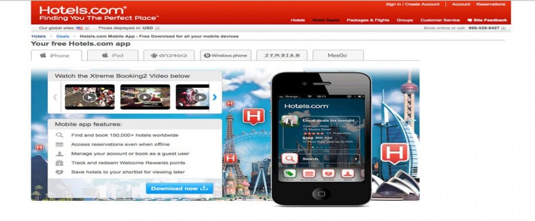 Hotels.com aims to win in the Apps space