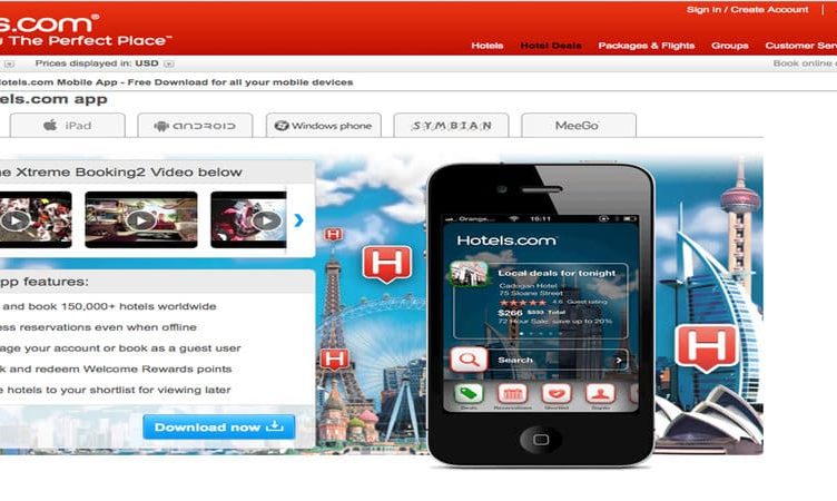 Hotels.com aims to win in the Apps space