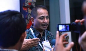 Minister of Tourism, Arief Yahya, speaking to media after the closing of WIT Indonesia