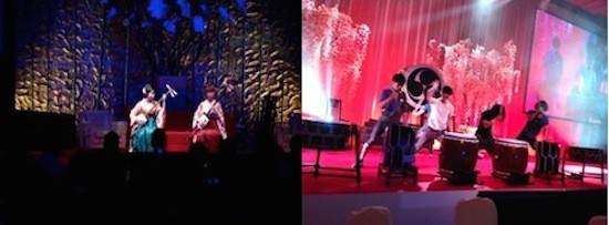 (Left): The opening of WIT Japan 2013. (Right): The rehearsal for the opening of WIT 2014 and the banquet team is there to make sure it plays out as planned.