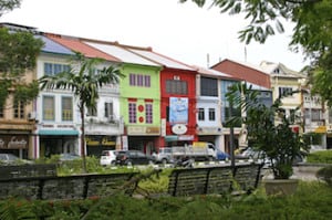 Colourful shophouses along Kuching's Waterfront. (Image credit: JudyDillon/iStock)