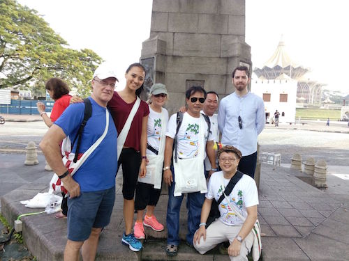 The team with Jason Brooke (standing right), grandson of Sarawak’s last ruling Rajah Muda, at the Brooke Memorial.