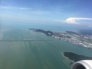 Flight over Penang island: 
