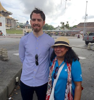 Uttara Sarkar Crees (right) with Jason Brooke, "A Heritage Race would be a great opportunity to focus on Dukedzhong, the old town of Shangri-La, and revive interest in it, after the fire of 2014.