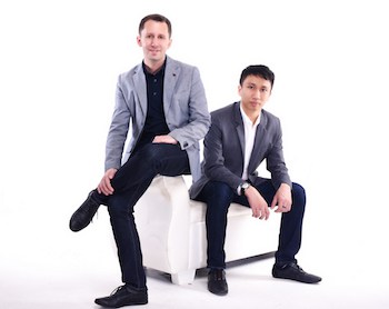 Faeez Fadhlillah (seated right) and Juergen Gallist, founders of Tripfez.