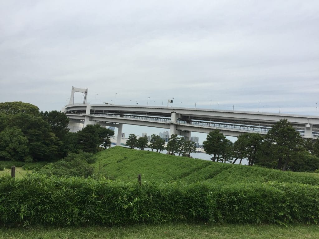 Rainbow Bridge, up close from Daiba Park