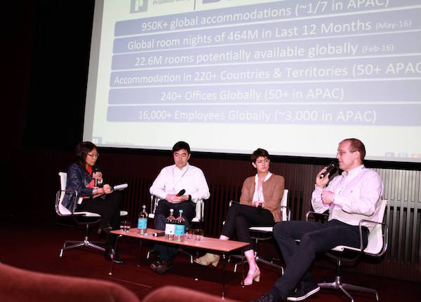 In conversation with WIT's Yeoh Siew Hoon (extreme left) are (2nd left-right) Brand Karma's Morris Sim, AccorHotels' Louise Daley, Priceline Group's Adrian Currie