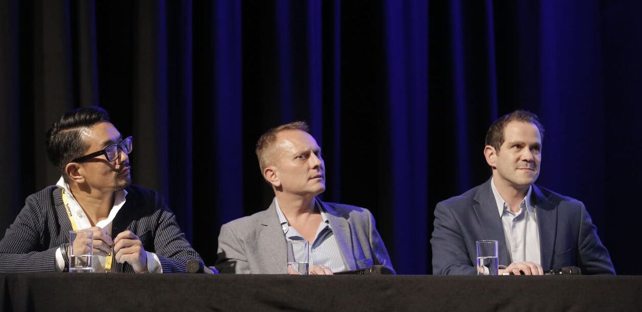 From left, Kei Shibata, Venture Republic, Paul Whiteway, Skyscanner, David Peller, Booking.com