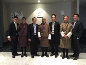 Herison (far right) with Changi Airport and Drukair executives in Thimpu