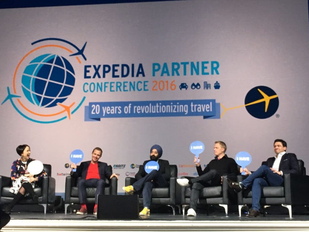 Expedia's warriors, from left, Jen O' Twomney, tours & activities; Henrik Kjellberg, Hotwire, Aman Bhutani, Brand Expedia, Johan Svanstrom; Roy Greber, Egencia